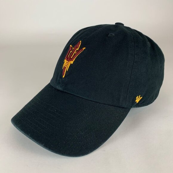 Arizona State Sun Devils NCAA Black 47 Brand Clean Up Relaxed Fit Strapback Hat - Picture 1 of 6